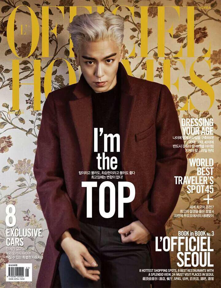 Photos] TOP for L'Officiel Hommes Korea January 2015 - 빅뱅